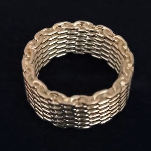 Tiffany-style Silver Mesh Ring